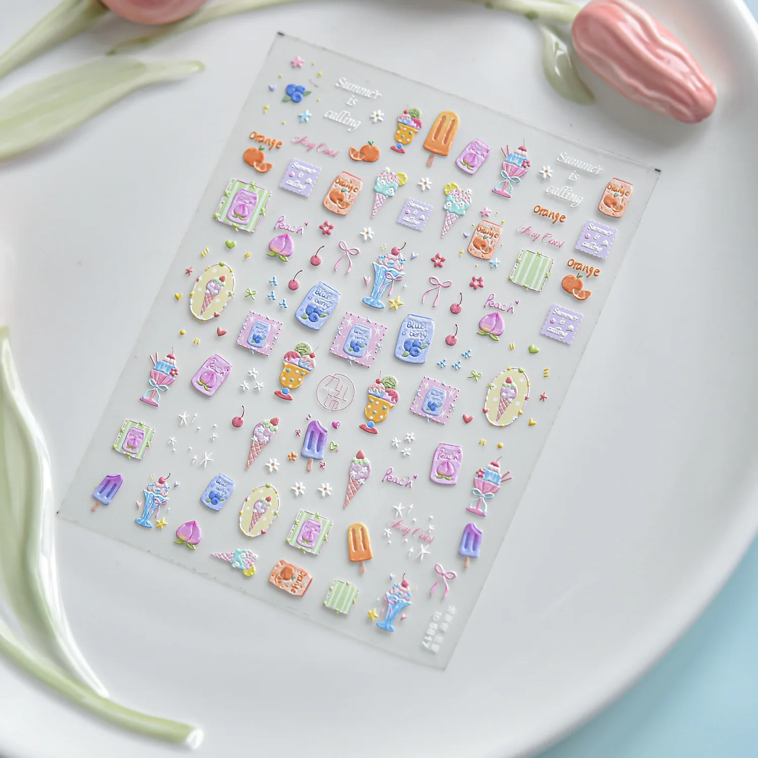 5D Jelly Ocean Nail Art Sticker Tropischer Meeresdelfin Kleiner Fisch Koralle Seestern Blase Sommerfrisch Selbstklebende Maniküre – Detail 13