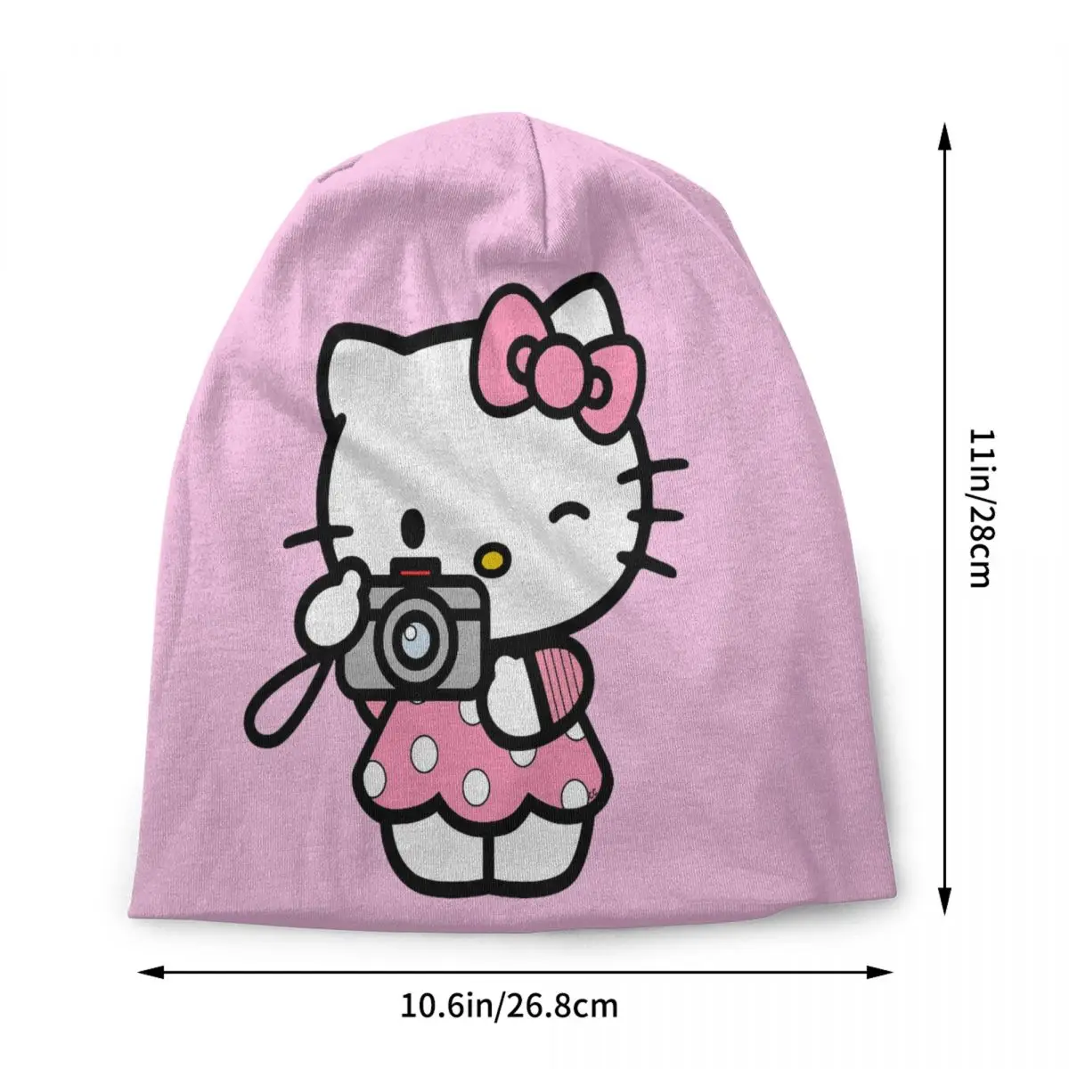 Custom Hello Kitty Bonnet Hat Knit Hats Men Women Fashion Unisex Adult Warm Winter Beanies Cap