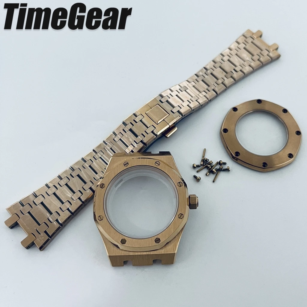 

41mm NH35 Octagonal Watch Case For NH34 NH36 Movement Transparent Back Sapphire Crystal AP Watch Case Modified Accessories