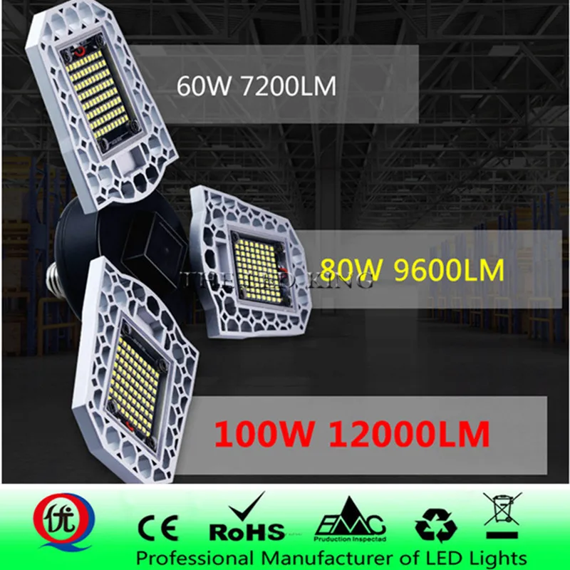 

Deformation UFO Led Light E27 High Bay Light Garage Lamp 60W 85-265v LED Lights For Gas Station Canopy Workshop Football Field