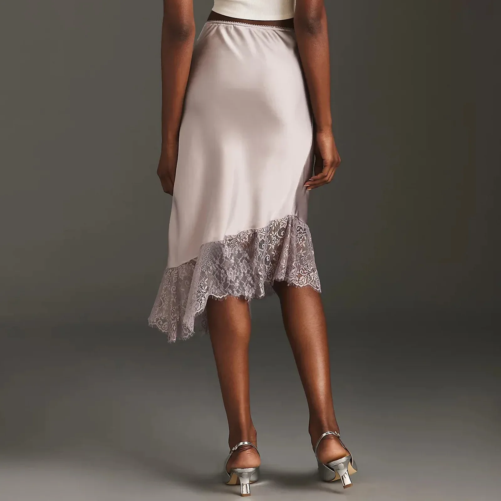 

Lace Patchwork Skirt 2 Summer Solid Color Lace Skirt for Women