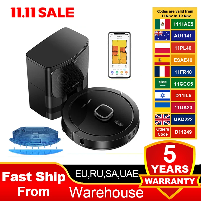 

Liectroux G7 LDS Robot Vacuum Cleaner & Mop Combo,Self Empty,Laser Lidar,Multi-floor Map,6.5KPa,Smart Home Wet Dry Appliance