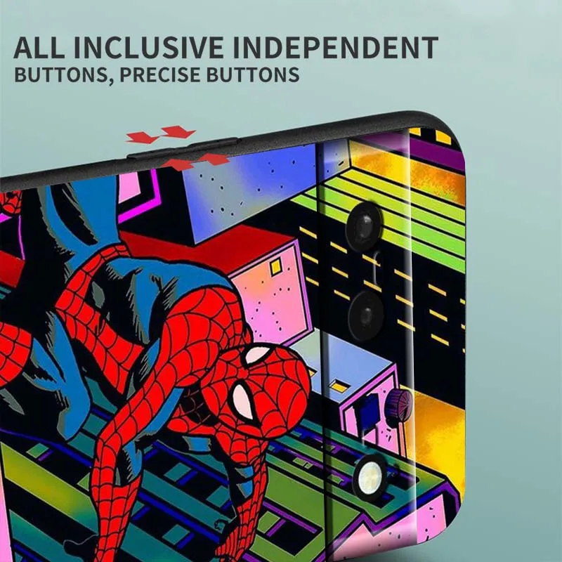 غطاء M-Marvels S-Spiders M-Mans لهاتف Google Pixel 10 9a 9 8A 8 7 7A 6 6A Pro XL 2024 5G أسود ناعم من السيليكون #5