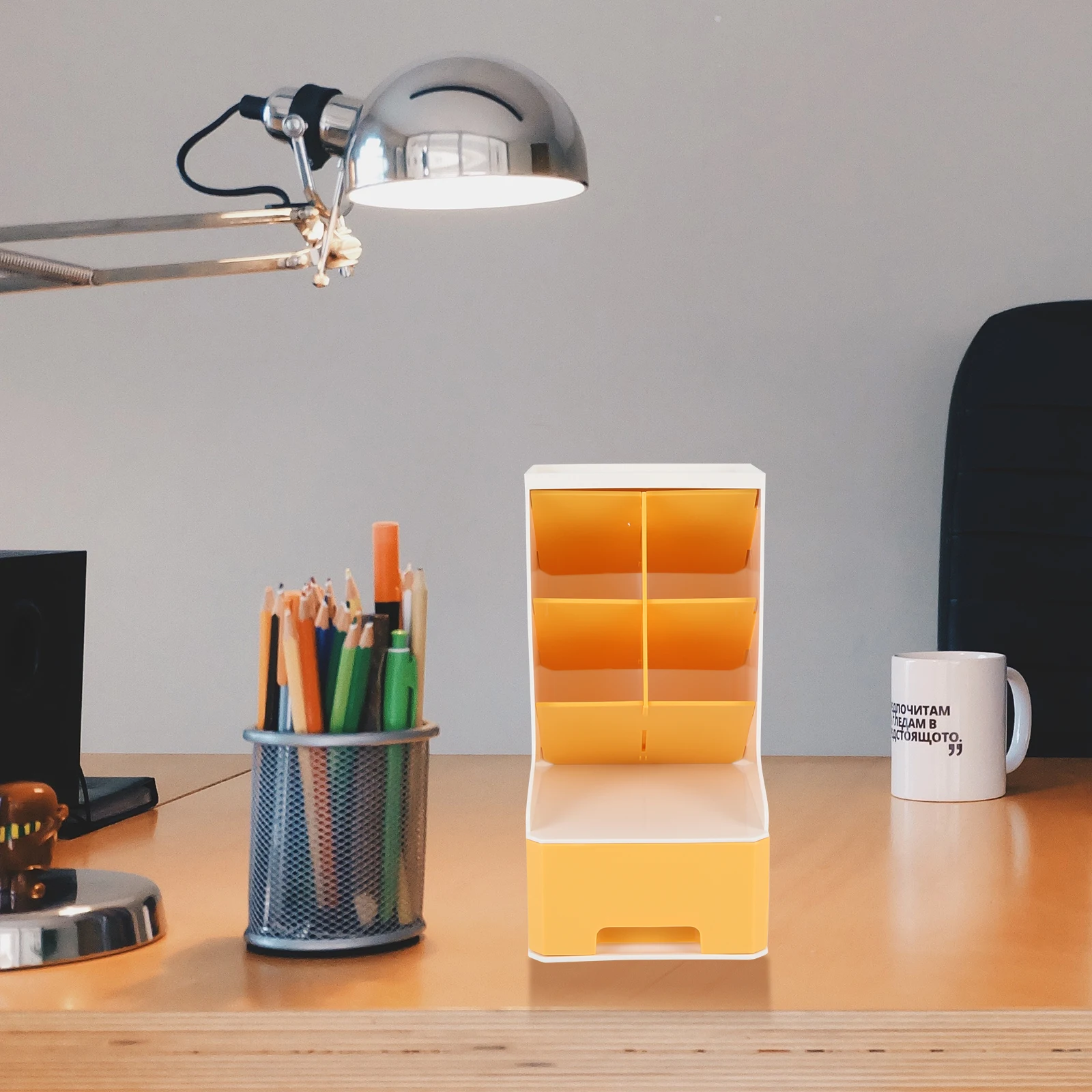 

Inclined Pen Holder Desktop Stationery Case Pen Organizer Drawer Design Multi-Layer Storage Container Office Supply Makeup Brush
