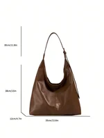 Large Capacity Solid Color Women's Shoulder Bag, Multifunctional Crossbody Bag, Women's Shoulder Tote Bag, Large Capacity Crossbody Tote Bag, Casual Work Bag - Image 3