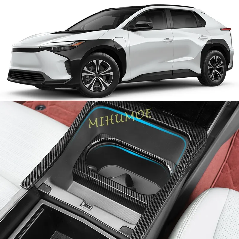 

Для Subaru Solterra Toyota bZ4X 2023 2024 2025 передний держатель для чашки из углеродного волокна, накладки, аксессуары для салона автомобиля