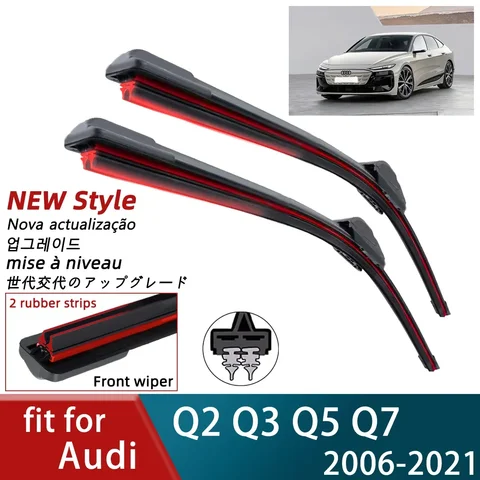 Двойной резиновый автомобильный дворник для Audi Q2 Q3 MK1 Q5 Q7 4M MK1, щетки переднего стеклоочистителя, резак, аксессуары, часть стеклоочистителя 2021