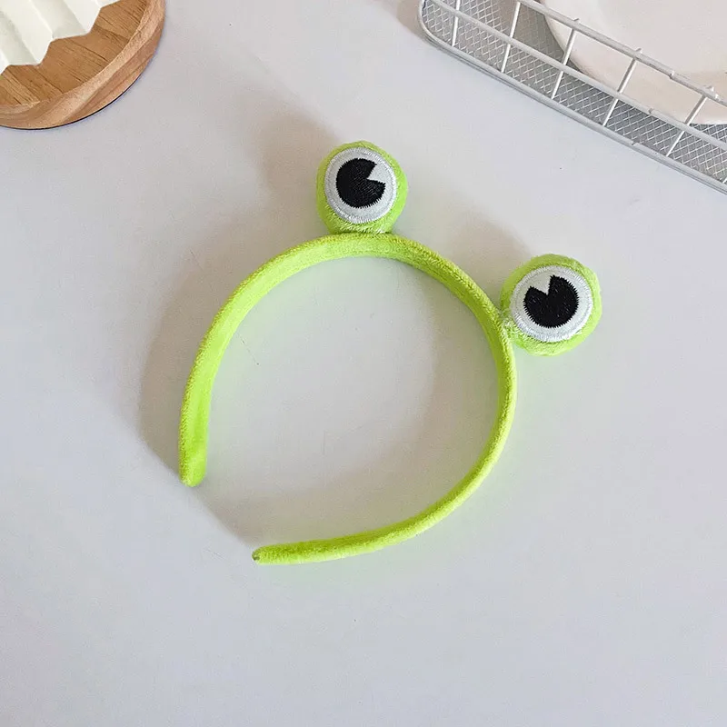 Funny Cartoon Green Frog Animal Ears Makeup Wide-brimmed Elastic Headbands for Women Cute Girls Hair Bands Casual Accessories image 4