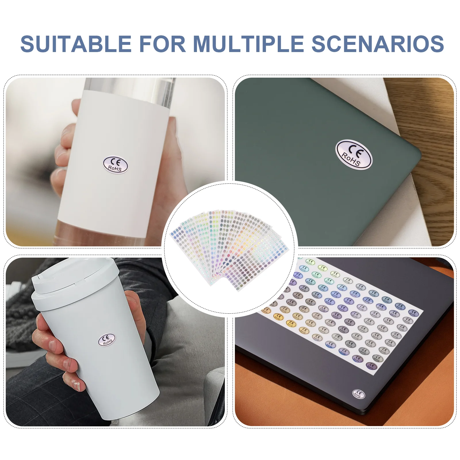 1000 Pcs 라벨 스티커 이름 스티커 사용자 정의 골드 네일 홀로그램 라벨 거래 사용