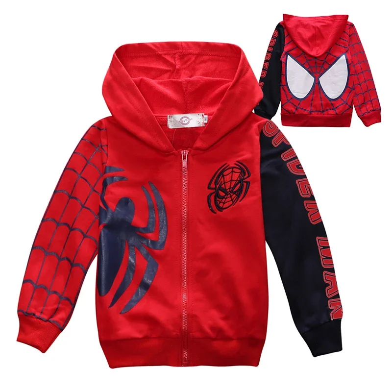 Spring Baby Boys Spiderman Hoodies modis Children Cartoon Sweatshirt Kids Long Sleeve Jacket Boy Superhero Coat Zipper Clothes