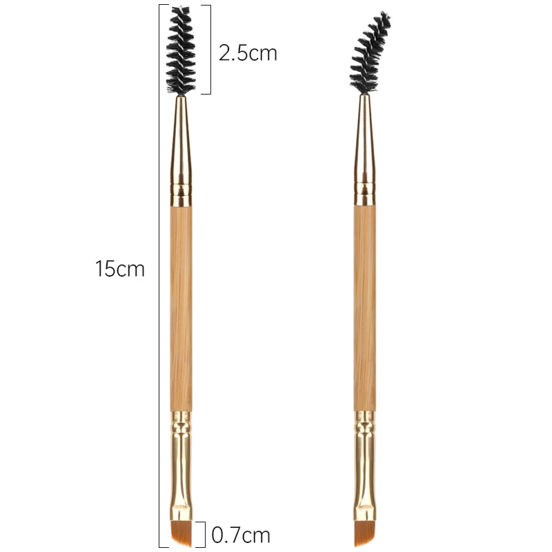 1Pc Double-ended Microblad Occhi Pennello per trucco Sopracciglio in polvere Spazzole per ciglia Mascara per occhi Cosmetico Bellezza Make Up Pennello Pettine Strumenti