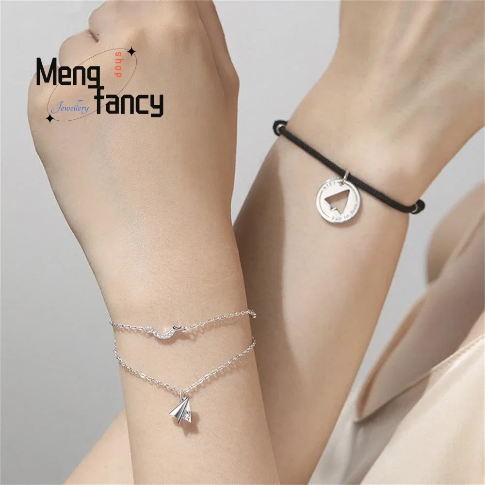 Couple Hand Jewellery Pair Paper Plane Princess and Knight Bracelet Girlfriends Twosome Hand Rope