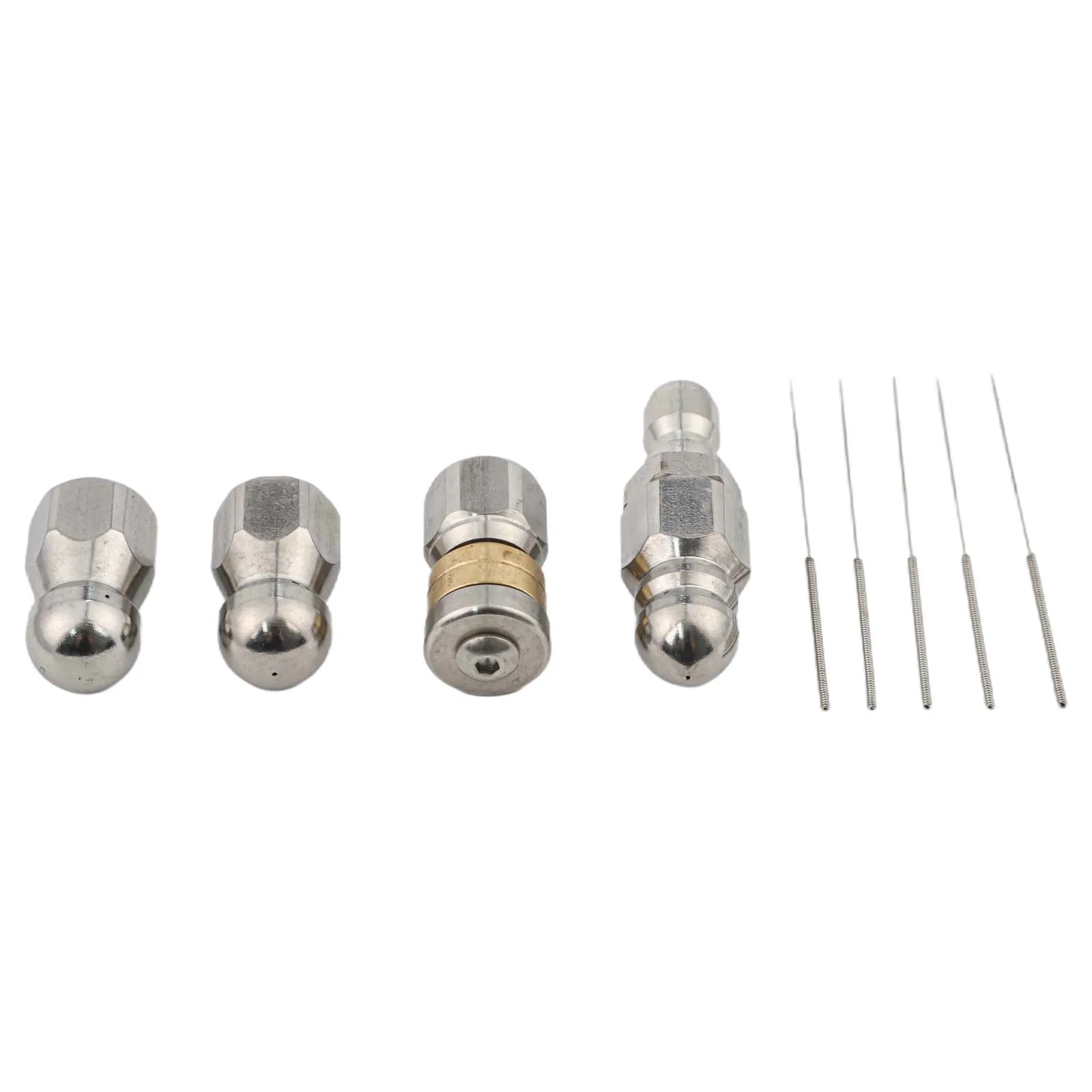 Pressure Washer Sewer Jet Nozzle Kit Stainless Steel Sewer Jetter 1/4 Inch Npt 1.2*0.66in 1.3*0.5in 1.4*0.66in