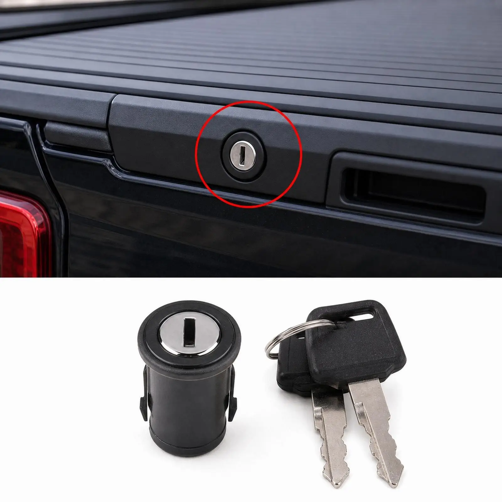 

Heavy Duty Metal Lock Cylinder for Pickup Tonneau Cover Truck Security Lock Set with 2 Keys for Enhanced Protection