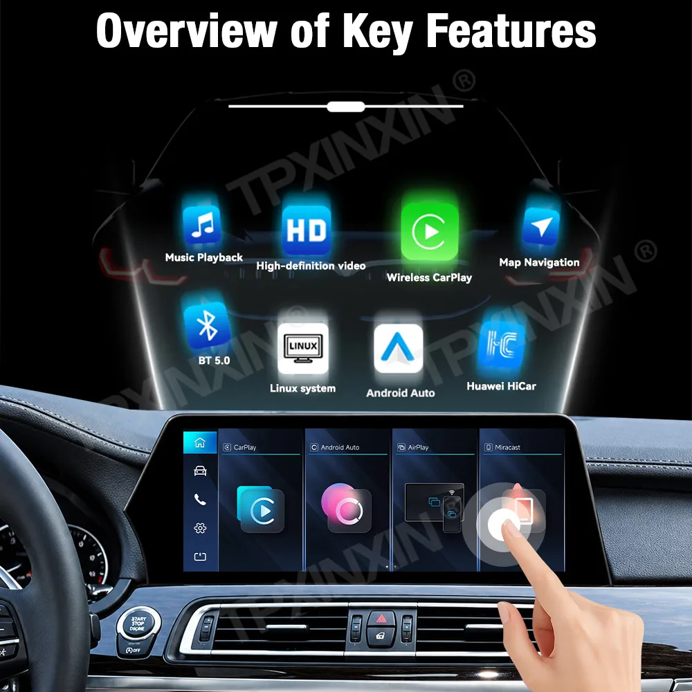 Blade Screen Linux Car Radio For BMW 7 Series F01 F02 G11 G12 2013~2017 CarPlay Android Auto GPS Navigation Multimedia Player