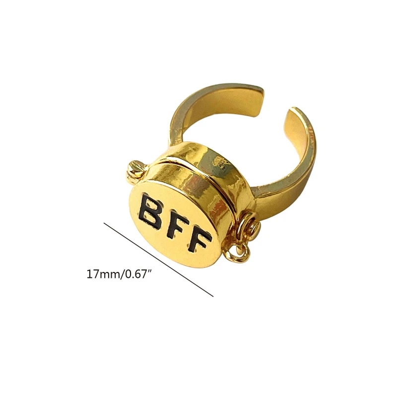 Best Friend Ring Rotatable Openable Friendship Ring Anime Finger Ring