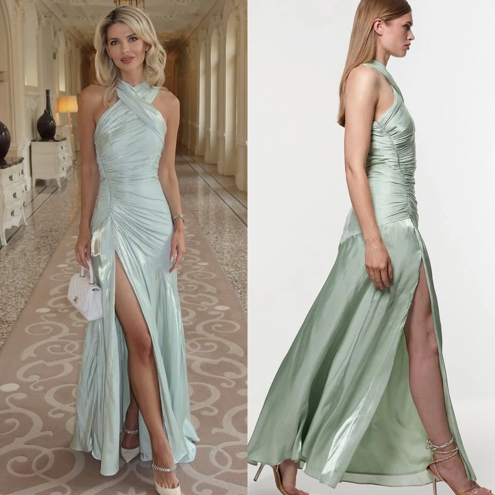 カスタマイズストレートホルターエレガントファッションイブニングドレスと高品質セレブリティガウンフォーマル気質パーティードレス