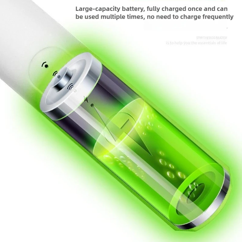 2 in 1 Whisk Coffee Mixer Handheld Double Heads Milk Frother USB Rechargeable Electric Egg Beater Baking Stirrer Kitchen Gadgets