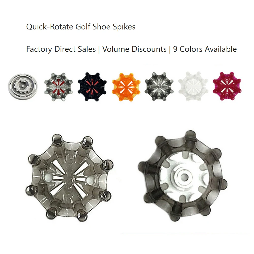 

16 шт. сменных шипов для гольф-обуви из ТПУ – 9 цветов, быстрая установка, для женской и мужской обуви для гольфа