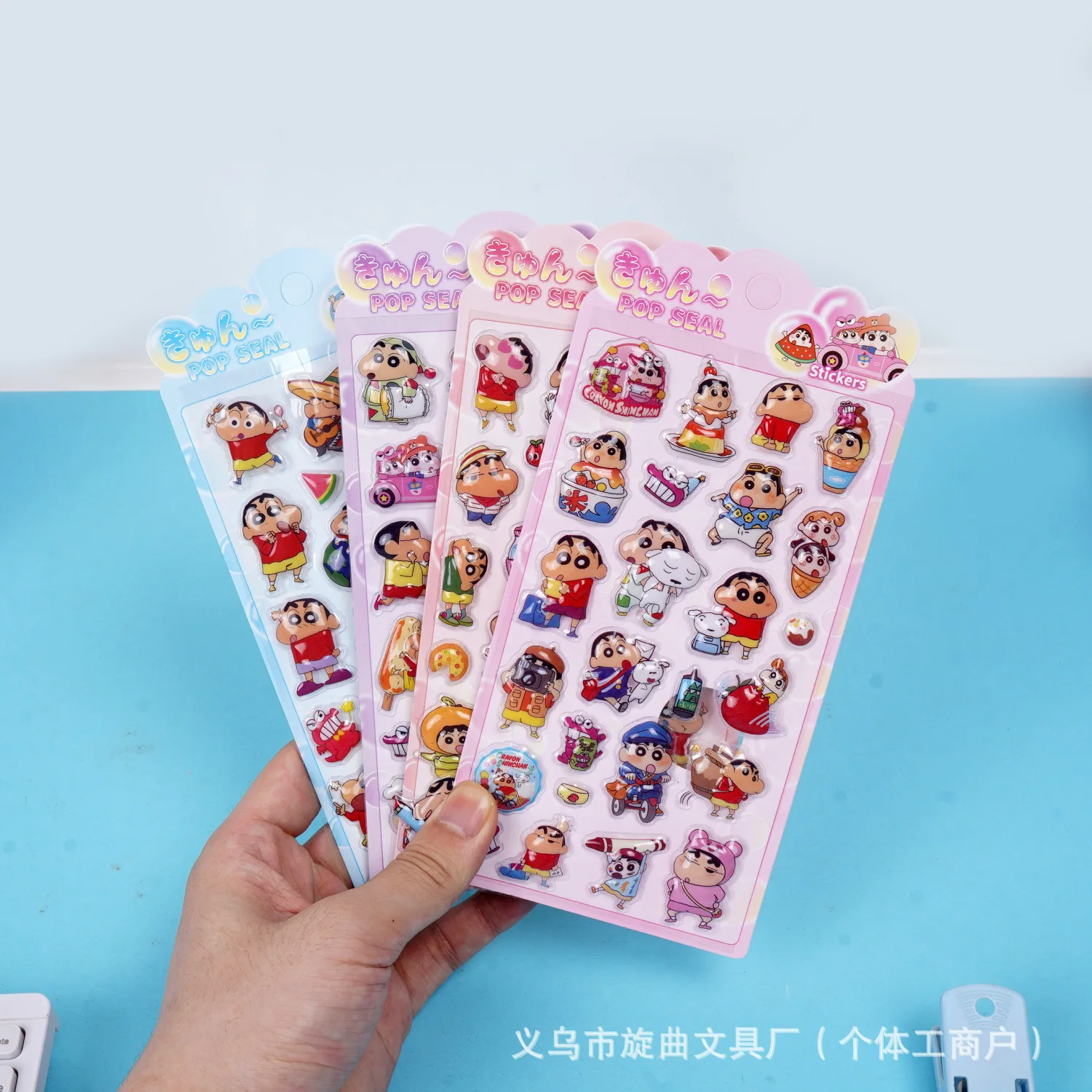 

10/40pcs for Crayon Shin-chan Sticker 3D Crystal Stereo Cartoon Anime Phone Case Decorative Stickers Stylish Transparent Sticker