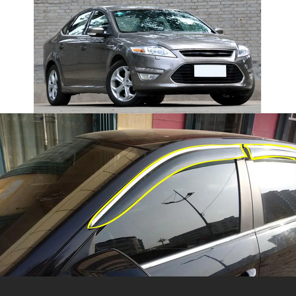

Car Body Styling Sticker Plastic Window Glass Wind Visor Rain/Sun Guard Vent Parts For Ford Mondeo 2011 2012 2013