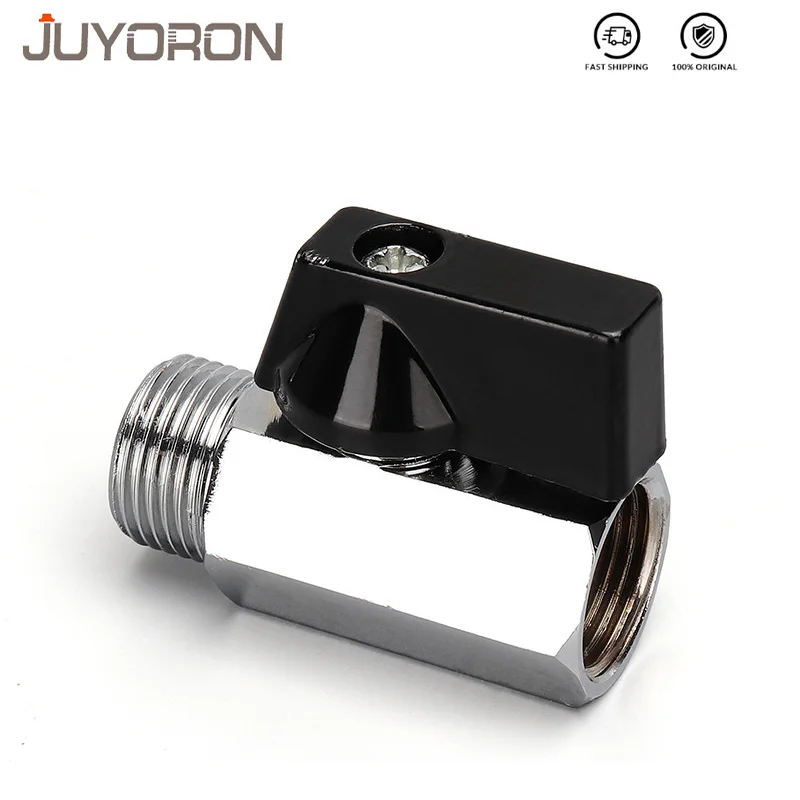 صمام كروي نحاسي PT 1/8 "1/4" 3/8 "1/2" BSP ملولب صغير ذكر إلى أنثى ضاغط هواء صمام إيقاف زيت الغاز المائي #5