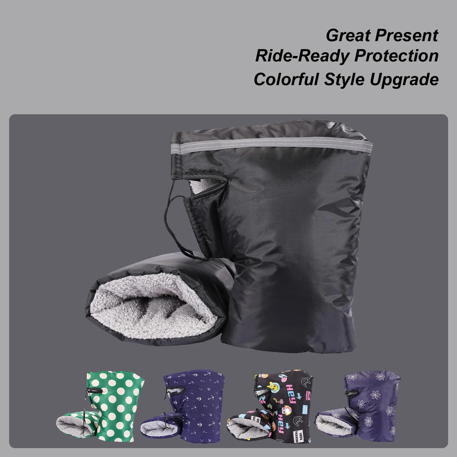 

1pair Motorcycle Handlebar Mittens Winter Cycling Gloves Waterproof Handle Bar Mitts Snowmobile E-Bike Motorbike Thermal Gloves