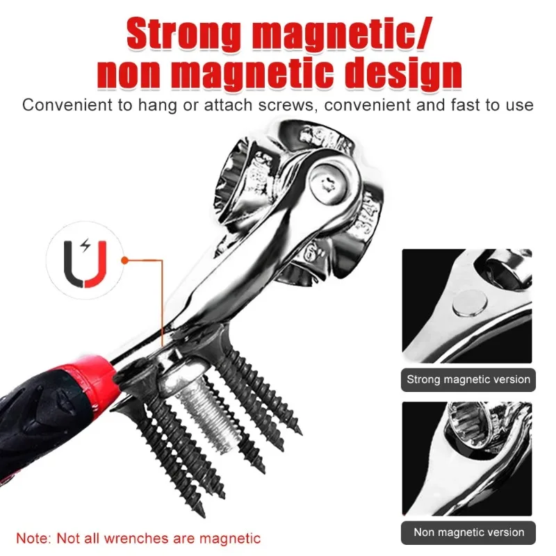 

52 In 1 Multipurpose Wrench 360 Degree Rotation Ratchet Spline Bolts Sleeve Universial Furniture Car Repair Spanner Hand Tools