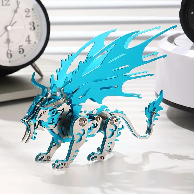 3D three-dimensional metal puzzle, Shanhaijing Divine Beast Qiongqi, DIY handmade children's toys, birthday gifts