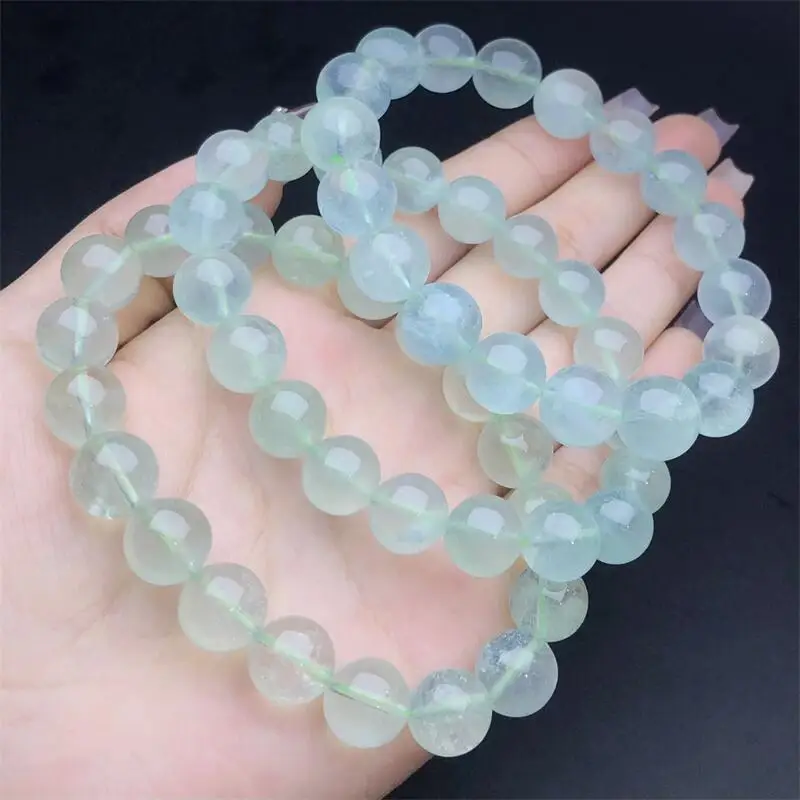 

10 мм натуральный зеленый аквамарин браслет модный Рейки драгоценный камень круглые бусины браслеты ювелирные изделия подарок для пары 1 шт.