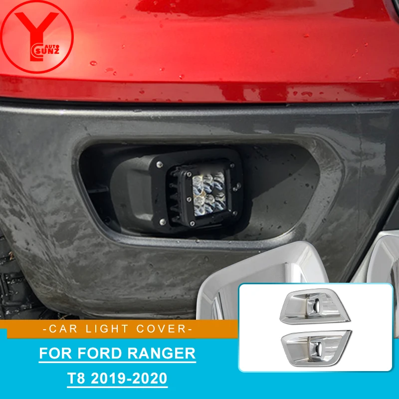 

Крышка переднего противотуманного фонаря, накладка на фару для Ford Ranger T8 2019 2020, хромированная отделка автомобиля, аксессуары ABS YCSUNZ