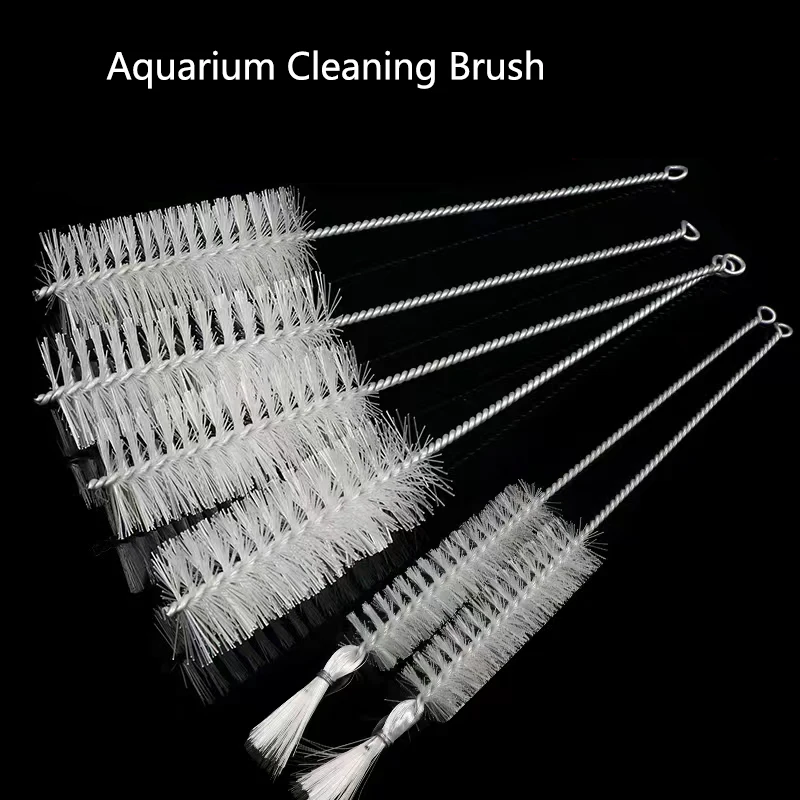 Nylon Aquarium BrushTube Pipe Filter Cleaning Brushes Stainless Steel Water Filter Hose Flexible Aquarium Cleaner Accessories