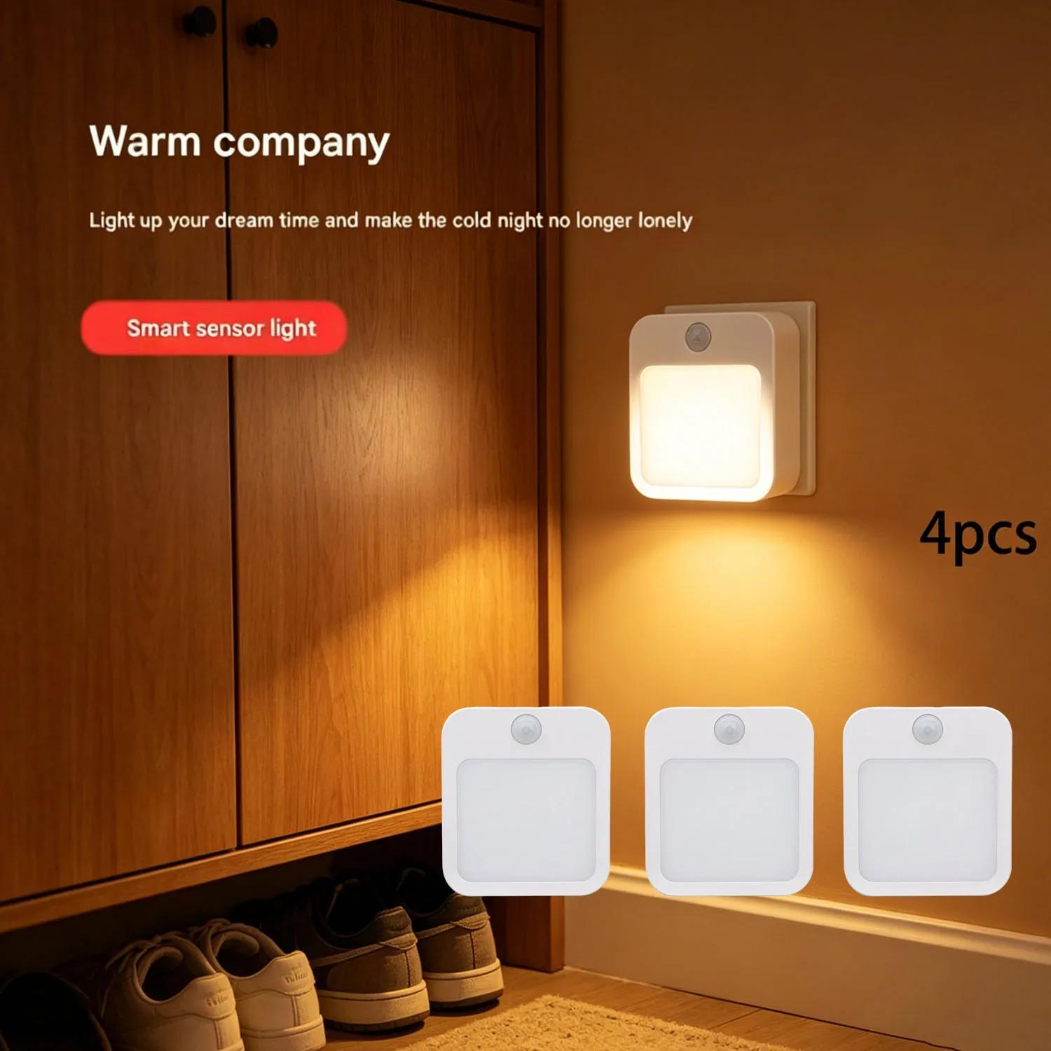 4-veilleuses-a-capteur-a-brancher-lumiere-blanc-chaud-gradation-reglable-a-l'infini-adaptees-aux-couloirs-aux-salles-de-bain-et-aux-escaliers