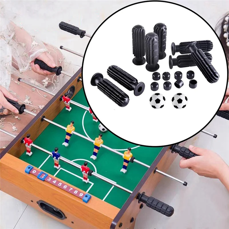 8Pcs Foosball Grips With End Plug Table Football Children Comfortable Handling With 2 Small Soccer Balls Replace Replace