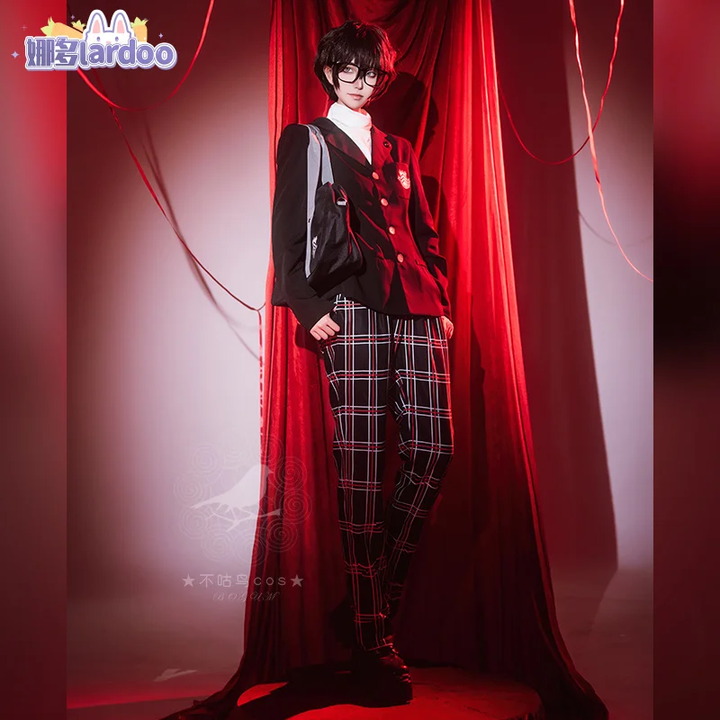 Uniforme de juego Persona 5 para hombre y mujer, traje de Cosplay de Amamiya Ren Kasumi Yoshizawa, uniforme escolar Unisex para Halloween, abrigo para fiesta, conjunto de uniforme negro