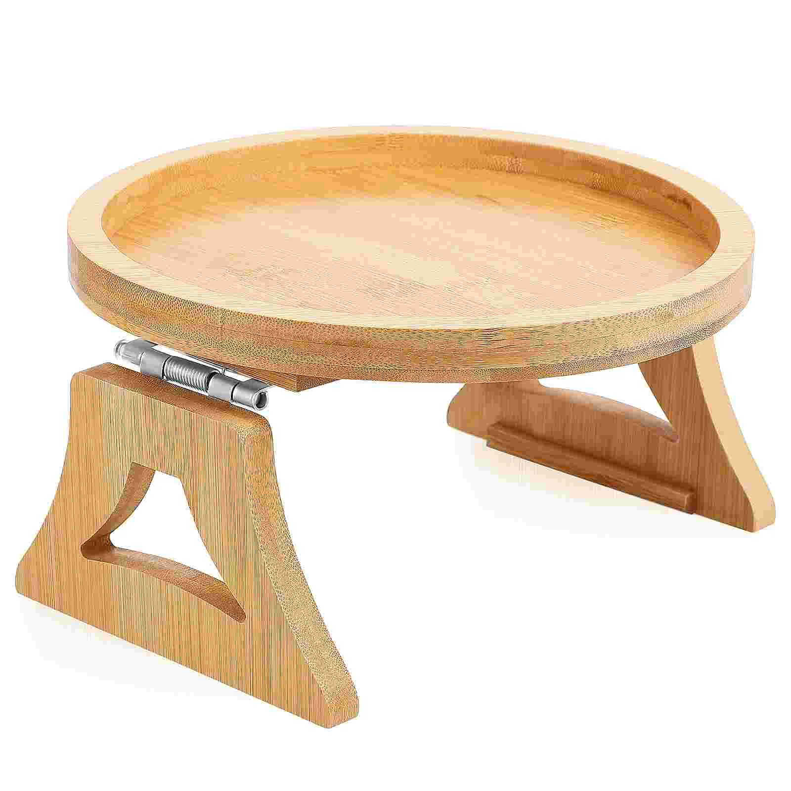 

Bamboo Sofa Table Cup Holder Arm Solid Wood Armrest Tray Tables Wooden Couch For Chair