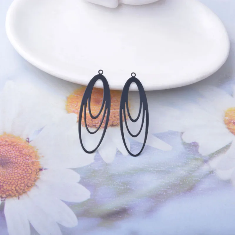 30 Stück AC14607 13*38mm Ovale Anhänger Dünne Anhänger DIY Schmuck Ohrring Zubehör – Detail 8