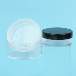 10g 20g loose powder jar plastic cosmetic makeup powder filling bottle with black lid
