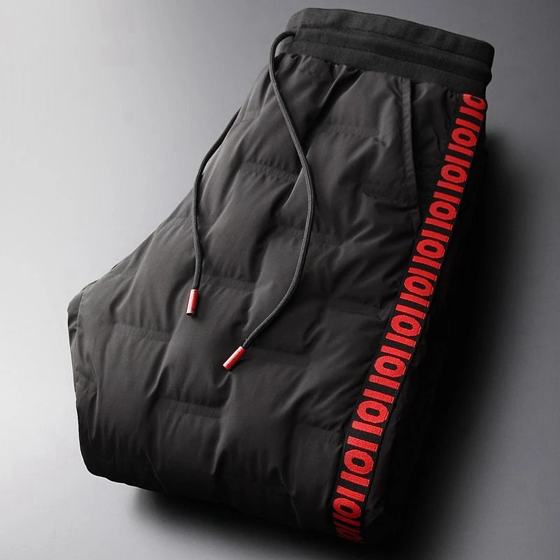 

Thiened down Winter Pants for Men Casual Warm Outerwear Cotton Trousers Youth Sle Long Pants for Winter Season in China