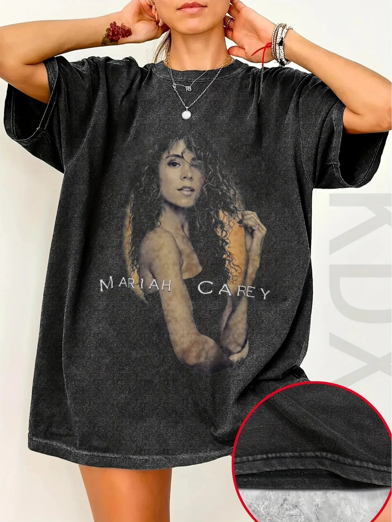 Camiseta Retro Lavada com Estampa de Mariah Carey para Homens e Mulheres, Presente Perfeito para Fãs de Viagens Diárias e Encontros
