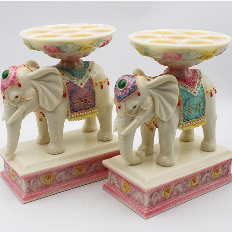 Butter Lamp Elephant Lamp Holder Buddha Worship Candle Holder Seven-Star Lamp Holder