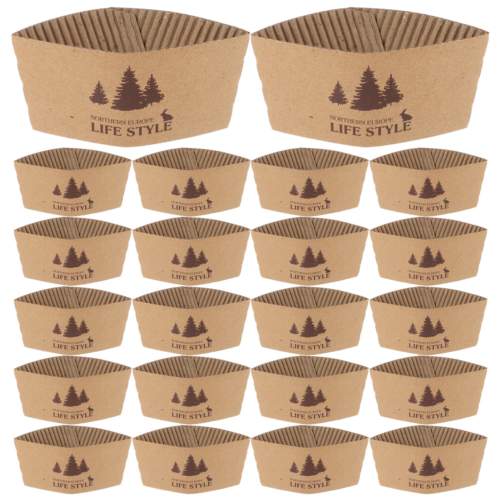 

100 шт. рукава для кофейных чашек, изолированные бумажные рукава для напитков с защитой от жары и холода, нескользящая удобная ручка для на вынос и