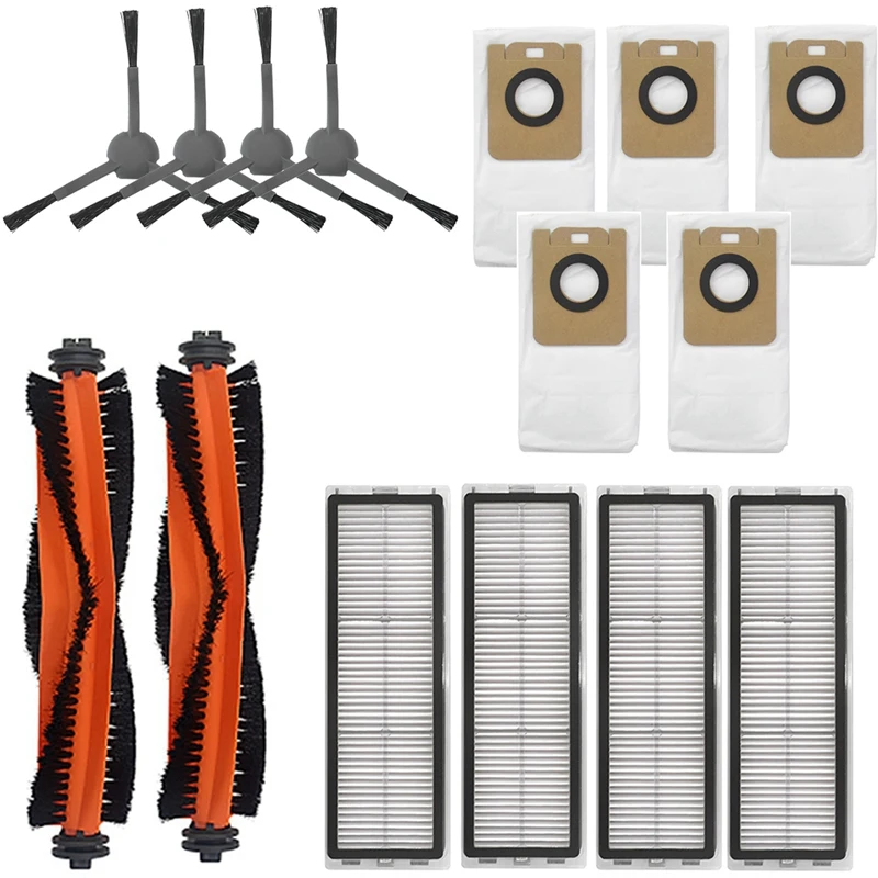 掃除機アクセサリーdreame bot l10 plus,メインブラシ,サイドブラシ,ダストバッグ,フィルター,交換可能なスペアパーツ,15個