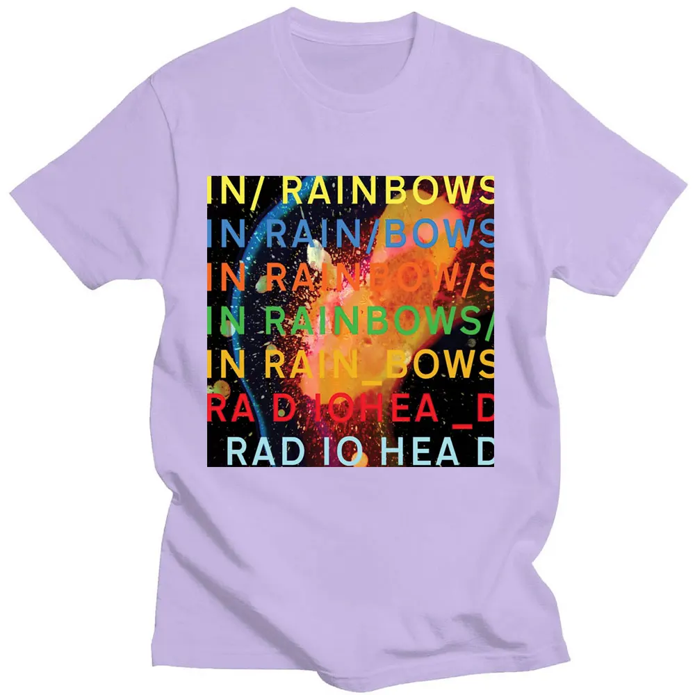 Band Rock Radiohead T Shirt Music Album In Rainbows Graphic T Shirts Men\'s Hip Hop Streetwear Gothic Cotton Tee Shirt Oversize