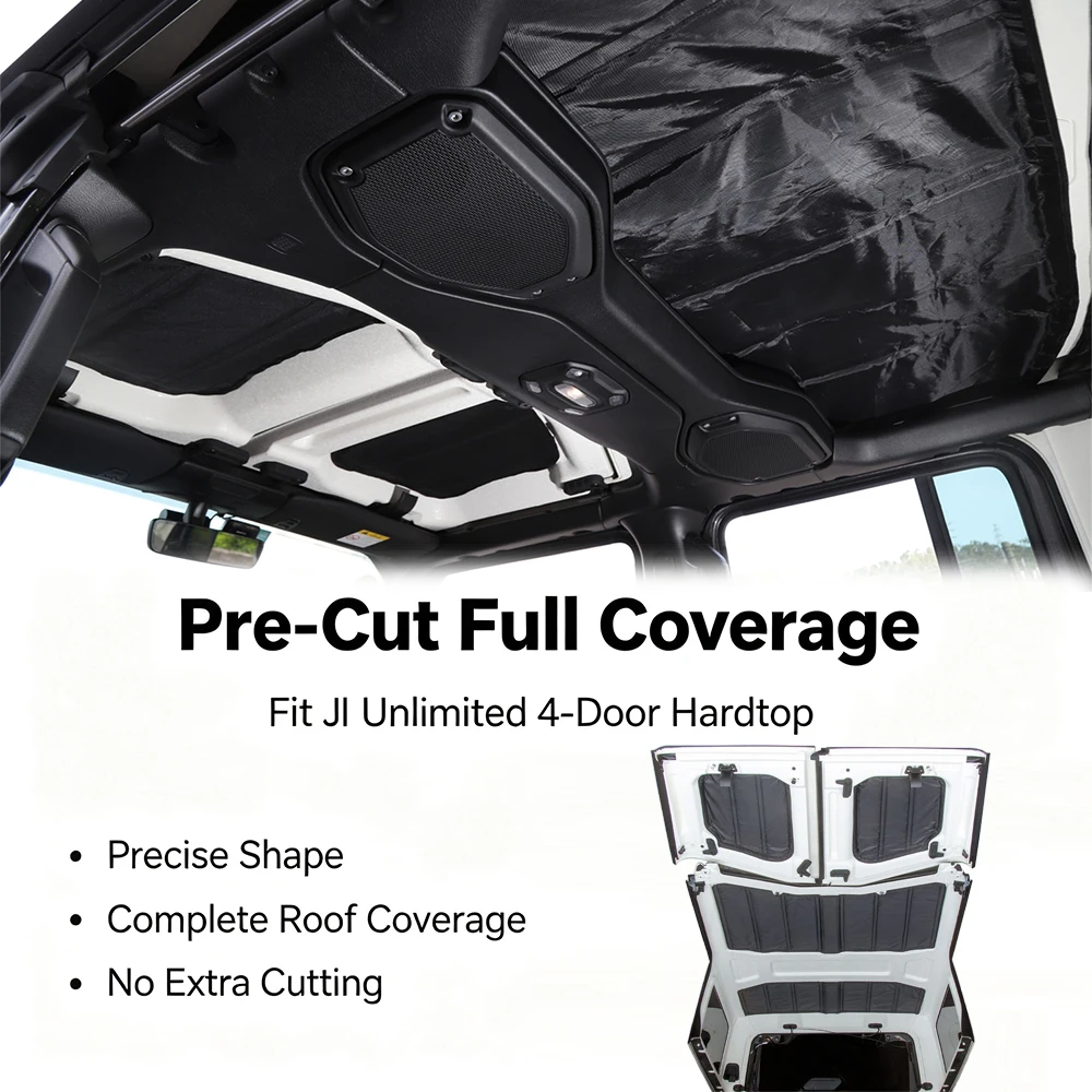 Hardtop Roof Heat Insulation Sound Deadening Mat for Jeep Wrangler JL 4Door 2018-2026 Noise Reduction Interior Accessories view 2