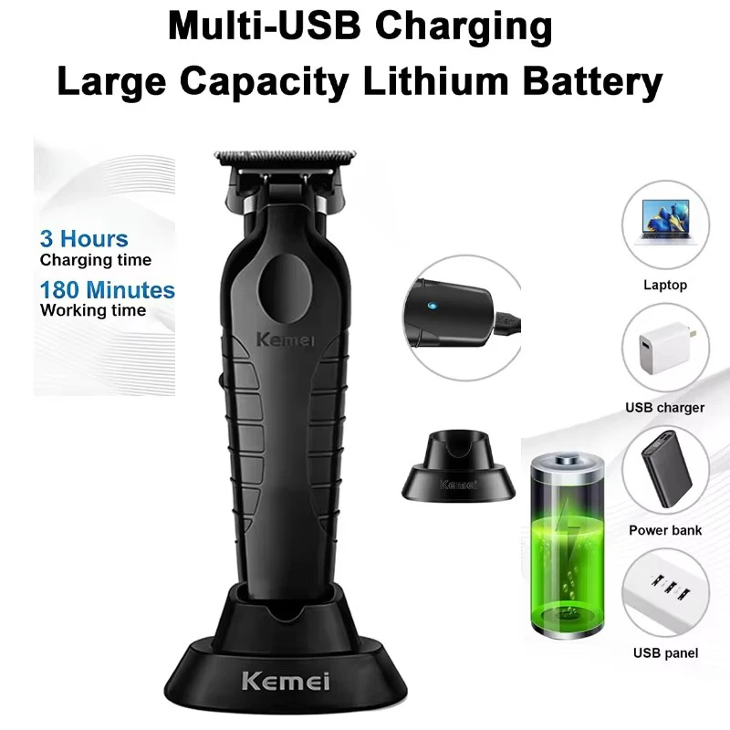 Kemei Professional Hair Trimmer Upgrade of KM-2299 Rechargeable Haircut Machine LCD Display Trimmer For Man KM-PG2499