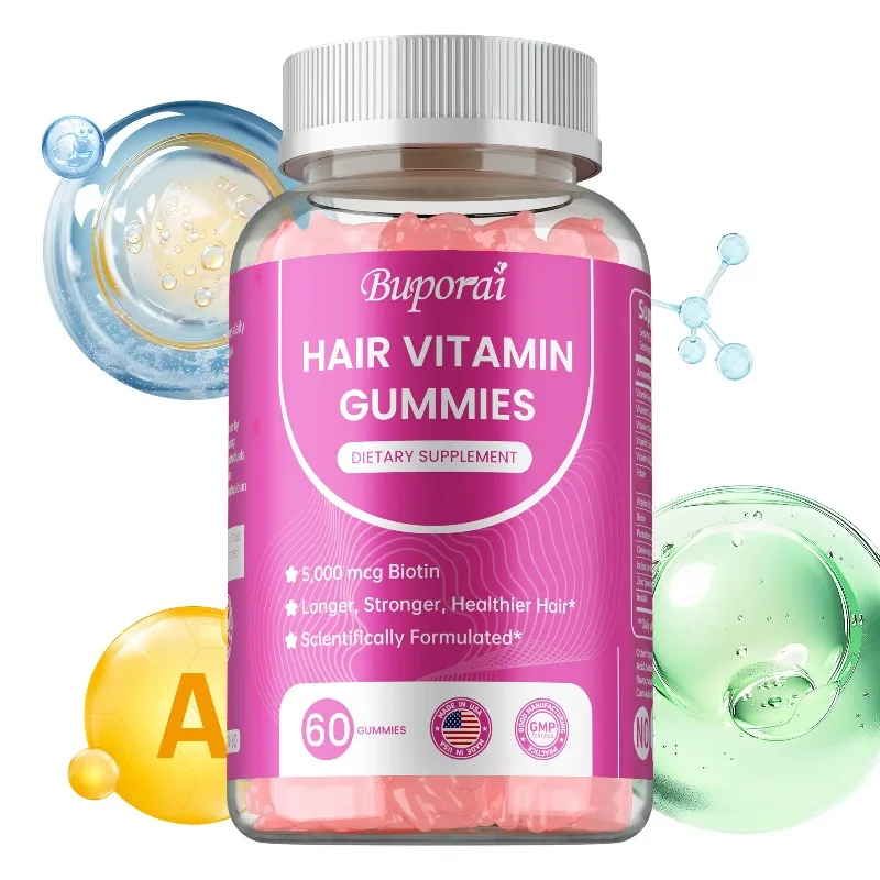 Hair Vitamin Gummies - Anti-Aging, Reduce Fine Lines and Wrinkles, Skin & Nails Health, Promotes Thicker & Healthier Hair Growth
