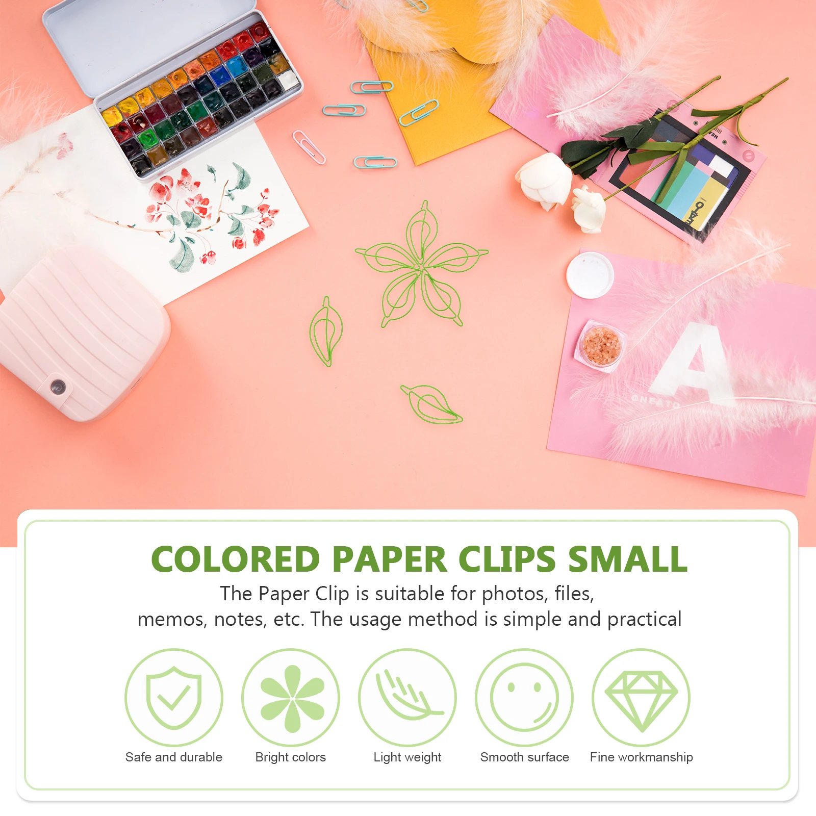 

30 Pcs Metal Paper Clips Creative Leaf Shaped Office Supplies Cute Document File Decorative Fun Stationery Large Clip