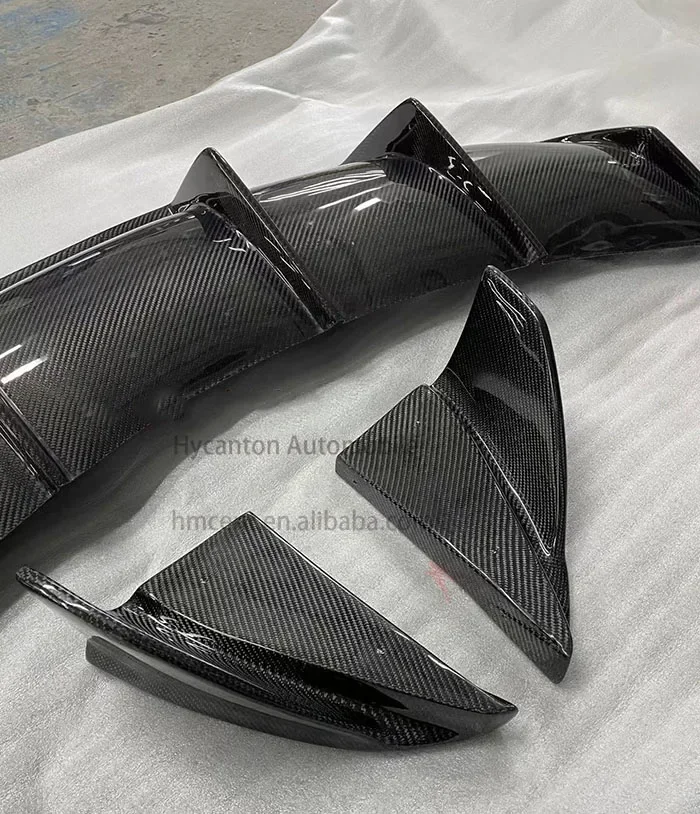 New energy Hot selling Upgrade carbon fiber body kit V Style rear diffuser rear corners For Tsla model Rear bumper diffuser