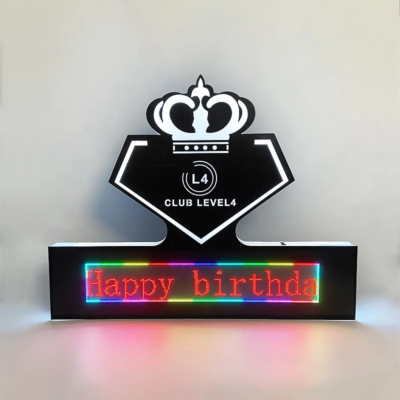 LED screen holding signs, luminous atmosphere signs, bar props KTV stage crown screen can be customized